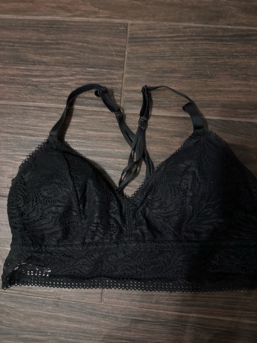 Auden Black Lace Bralette with Strappy Back
